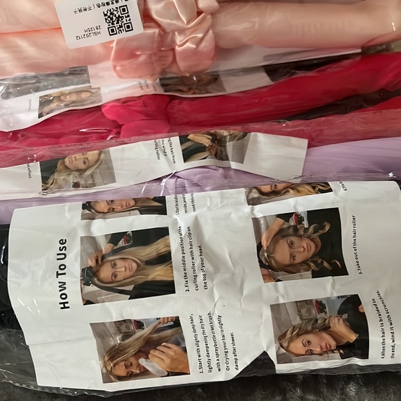 Hair curling heatless rod headband silk with 2 scrunchies wavy curly no damage - Picture 13 of 13